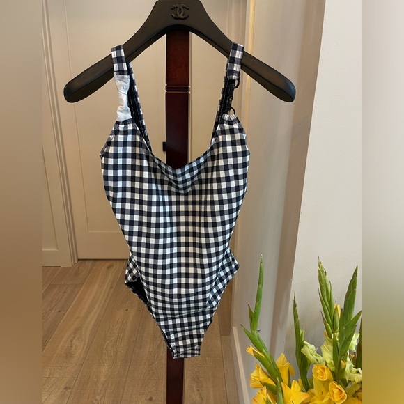 NEW Tory Burch Printed Clip One Piece Swimsuit Size M - Picture 2 of 9